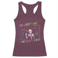 Funny Teacher Racerback Tank Top I'll Just Wait Until It's Quiet Leopard Teachers Skeleton