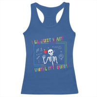 Funny Teacher Racerback Tank Top I'll Just Wait Until It's Quiet Leopard Teachers Skeleton