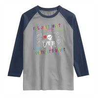 Funny Teacher Raglan Shirt I'll Just Wait Until It's Quiet Leopard Teachers Skeleton