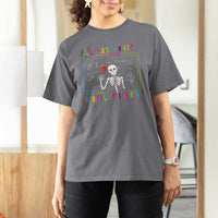 Funny Teacher T Shirt For Women I'll Just Wait Until It's Quiet Leopard Teachers Skeleton
