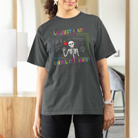 Funny Teacher T Shirt For Women I'll Just Wait Until It's Quiet Leopard Teachers Skeleton