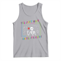Funny Teacher Tank Top I'll Just Wait Until It's Quiet Leopard Teachers Skeleton