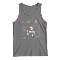 Funny Teacher Tank Top I'll Just Wait Until It's Quiet Leopard Teachers Skeleton