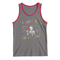Funny Teacher Tank Top I'll Just Wait Until It's Quiet Leopard Teachers Skeleton