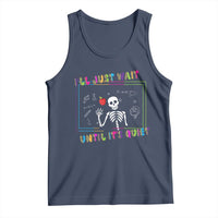 Funny Teacher Tank Top I'll Just Wait Until It's Quiet Leopard Teachers Skeleton