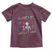 Funny Teacher Toddler T Shirt I'll Just Wait Until It's Quiet Leopard Teachers Skeleton