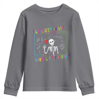 Funny Teacher Youth Sweatshirt I'll Just Wait Until It's Quiet Leopard Teachers Skeleton