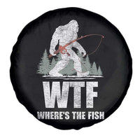 WTF Where's The Fish Spare Tire Cover Funny Fishing Gifts Bigfoot Sasquatch - Wonder Print Shop