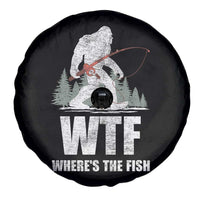 WTF Where's The Fish Spare Tire Cover Funny Fishing Gifts Bigfoot Sasquatch - Wonder Print Shop