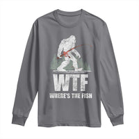 WTF Where's The Fish Long Sleeve Shirt Funny Fishing Gifts Bigfoot Sasquatch - Wonder Print Shop
