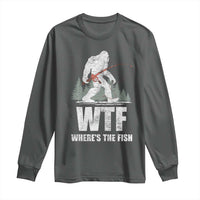 WTF Where's The Fish Long Sleeve Shirt Funny Fishing Gifts Bigfoot Sasquatch - Wonder Print Shop