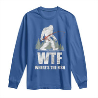 WTF Where's The Fish Long Sleeve Shirt Funny Fishing Gifts Bigfoot Sasquatch - Wonder Print Shop