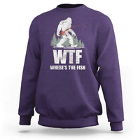 WTF Where's The Fish Sweatshirt Funny Fishing Gifts Bigfoot Sasquatch - Wonder Print Shop