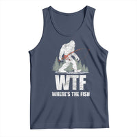 WTF Where's The Fish Tank Top Funny Fishing Gifts Bigfoot Sasquatch - Wonder Print Shop