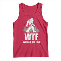 WTF Where's The Fish Tank Top Funny Fishing Gifts Bigfoot Sasquatch - Wonder Print Shop