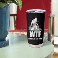 WTF Where's The Fish Tumbler Cup Funny Fishing Gifts Bigfoot Sasquatch - Wonder Print Shop