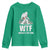 WTF Where's The Fish Youth Sweatshirt Funny Fishing Gifts Bigfoot Sasquatch - Wonder Print Shop