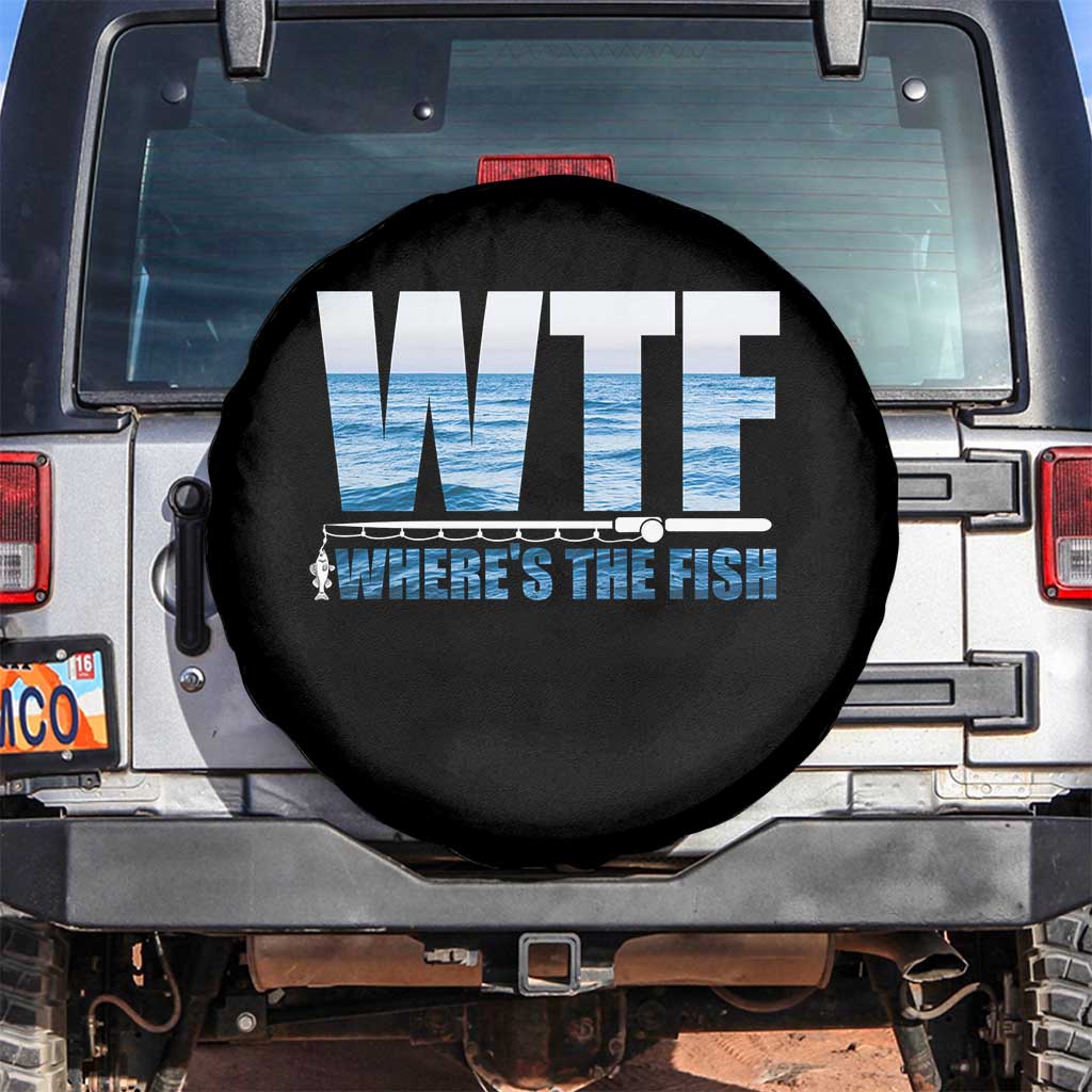 WTF Where's The Fish Spare Tire Cover Funny Fishing Gifts Fathers Day - Wonder Print Shop