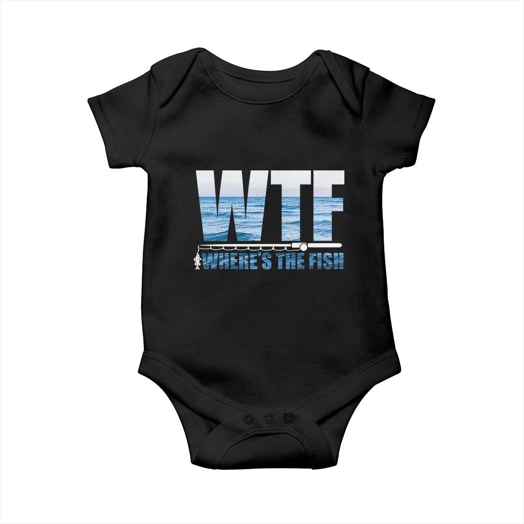 WTF Where's The Fish Baby Onesie Funny Fishing Gifts Fathers Day - Wonder Print Shop