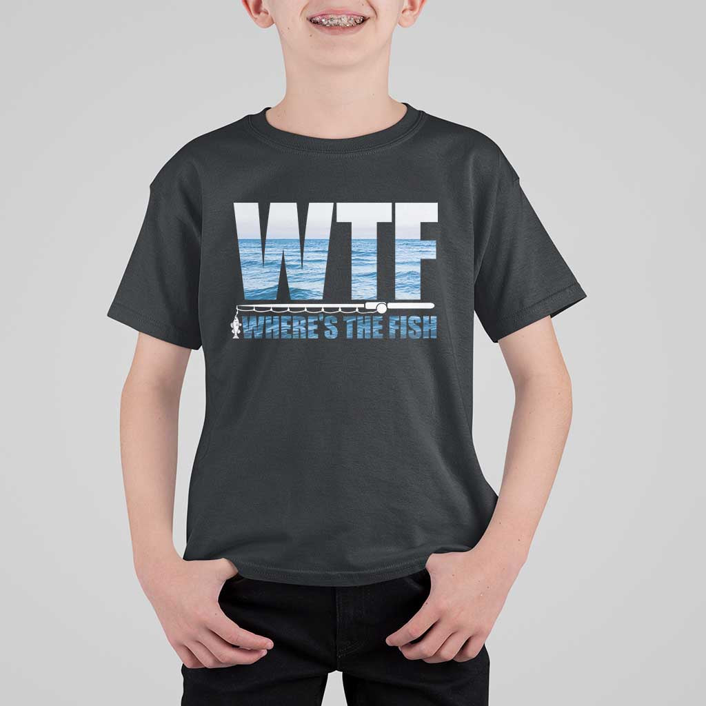 WTF Where's The Fish T Shirt For Kid Funny Fishing Gifts Fathers Day - Wonder Print Shop