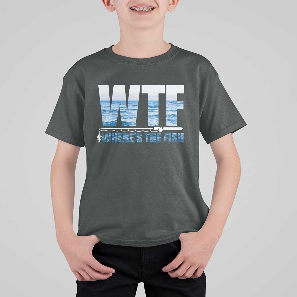 WTF Where's The Fish T Shirt For Kid Funny Fishing Gifts Fathers Day - Wonder Print Shop