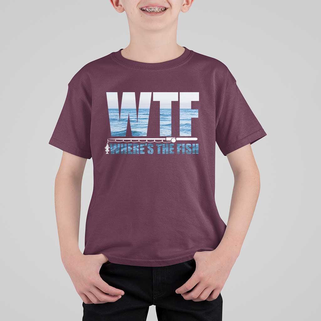 WTF Where's The Fish T Shirt For Kid Funny Fishing Gifts Fathers Day - Wonder Print Shop