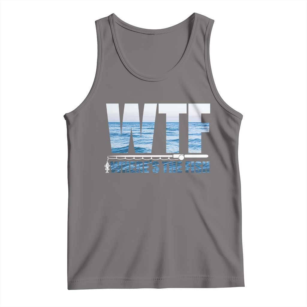WTF Where's The Fish Tank Top Funny Fishing Gifts Fathers Day - Wonder Print Shop