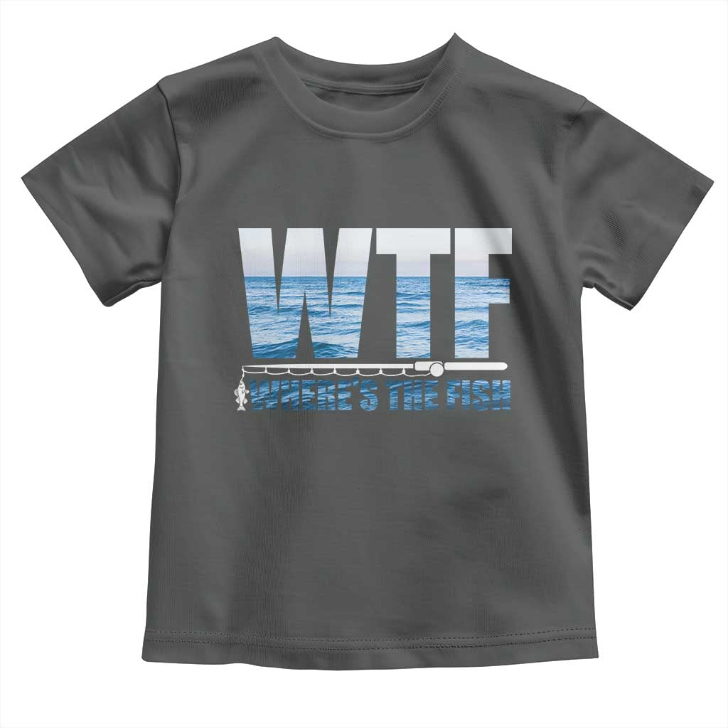 WTF Where's The Fish Toddler T Shirt Funny Fishing Gifts Fathers Day - Wonder Print Shop