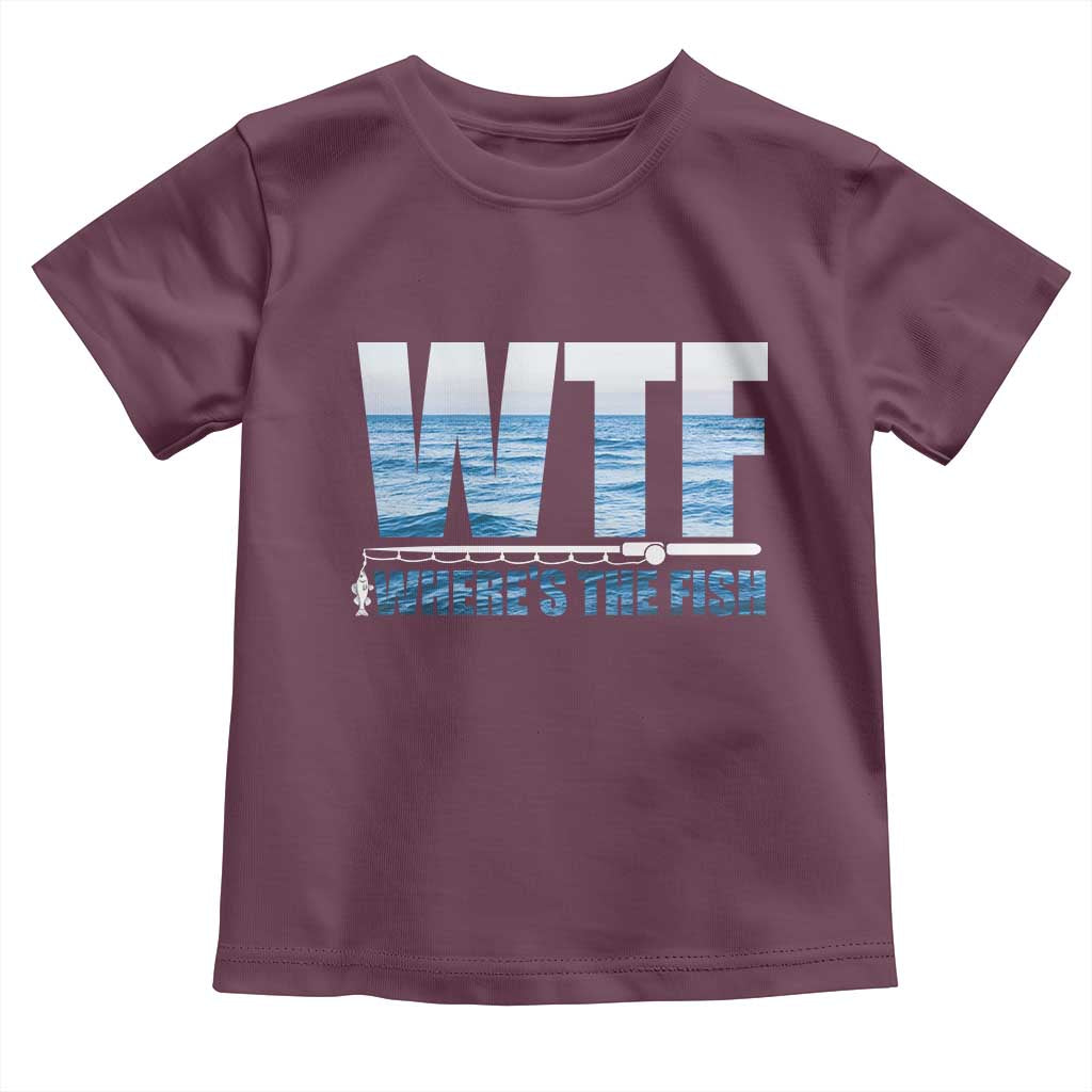 WTF Where's The Fish Toddler T Shirt Funny Fishing Gifts Fathers Day - Wonder Print Shop