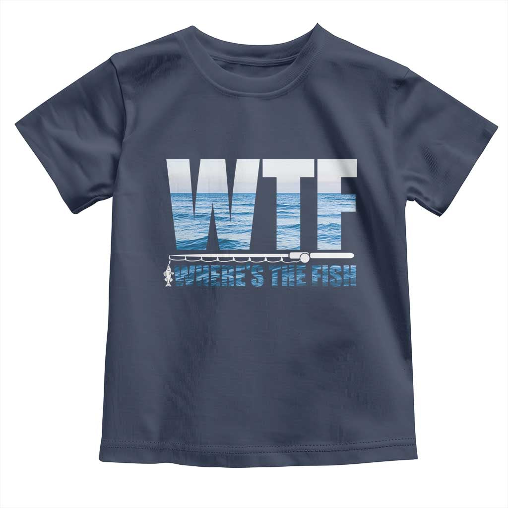 WTF Where's The Fish Toddler T Shirt Funny Fishing Gifts Fathers Day - Wonder Print Shop
