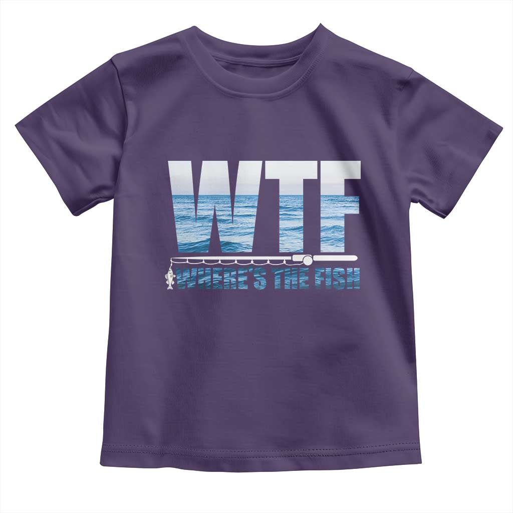 WTF Where's The Fish Toddler T Shirt Funny Fishing Gifts Fathers Day - Wonder Print Shop