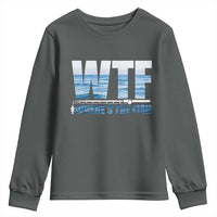 WTF Where's The Fish Youth Sweatshirt Funny Fishing Gifts Fathers Day - Wonder Print Shop