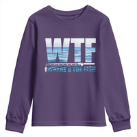 WTF Where's The Fish Youth Sweatshirt Funny Fishing Gifts Fathers Day - Wonder Print Shop