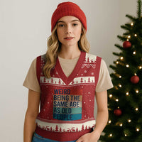 Weird Being The Same Age As Old People Retro Sarcastic V-Neck Knit Sweater Vest 40th 50th 60th 70th 80th Funny Birthday Gag Gifts - Wonder Print Shop