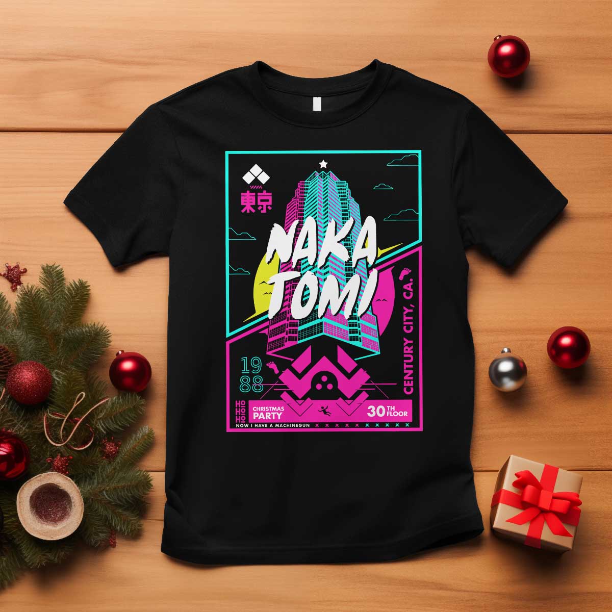 Nakatomi Plaza T Shirt Party 1988 Christmas Jumper Xmas Funny 80's Die Movie Bruce - Wonder Print Shop