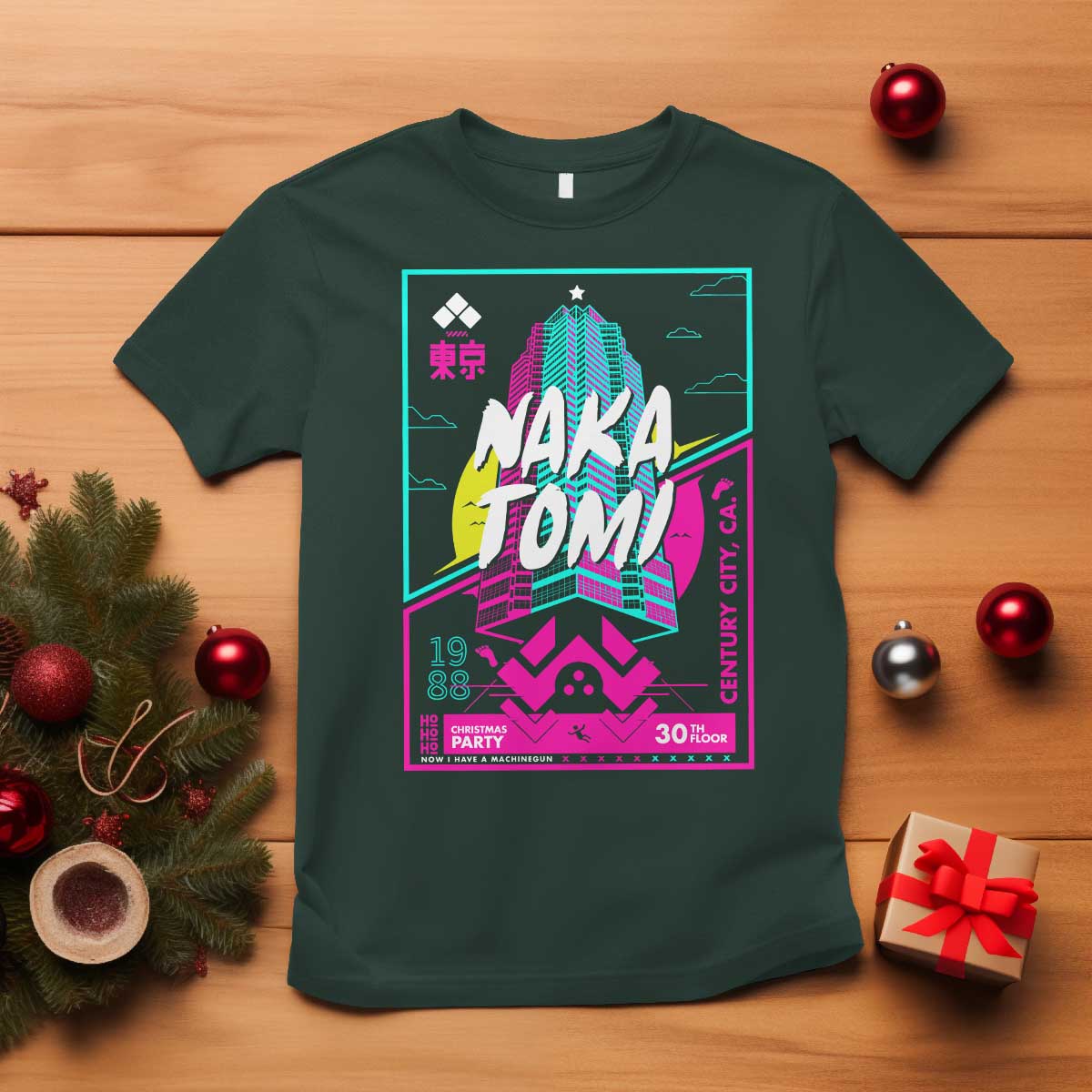 Nakatomi Plaza T Shirt Party 1988 Christmas Jumper Xmas Funny 80's Die Movie Bruce - Wonder Print Shop
