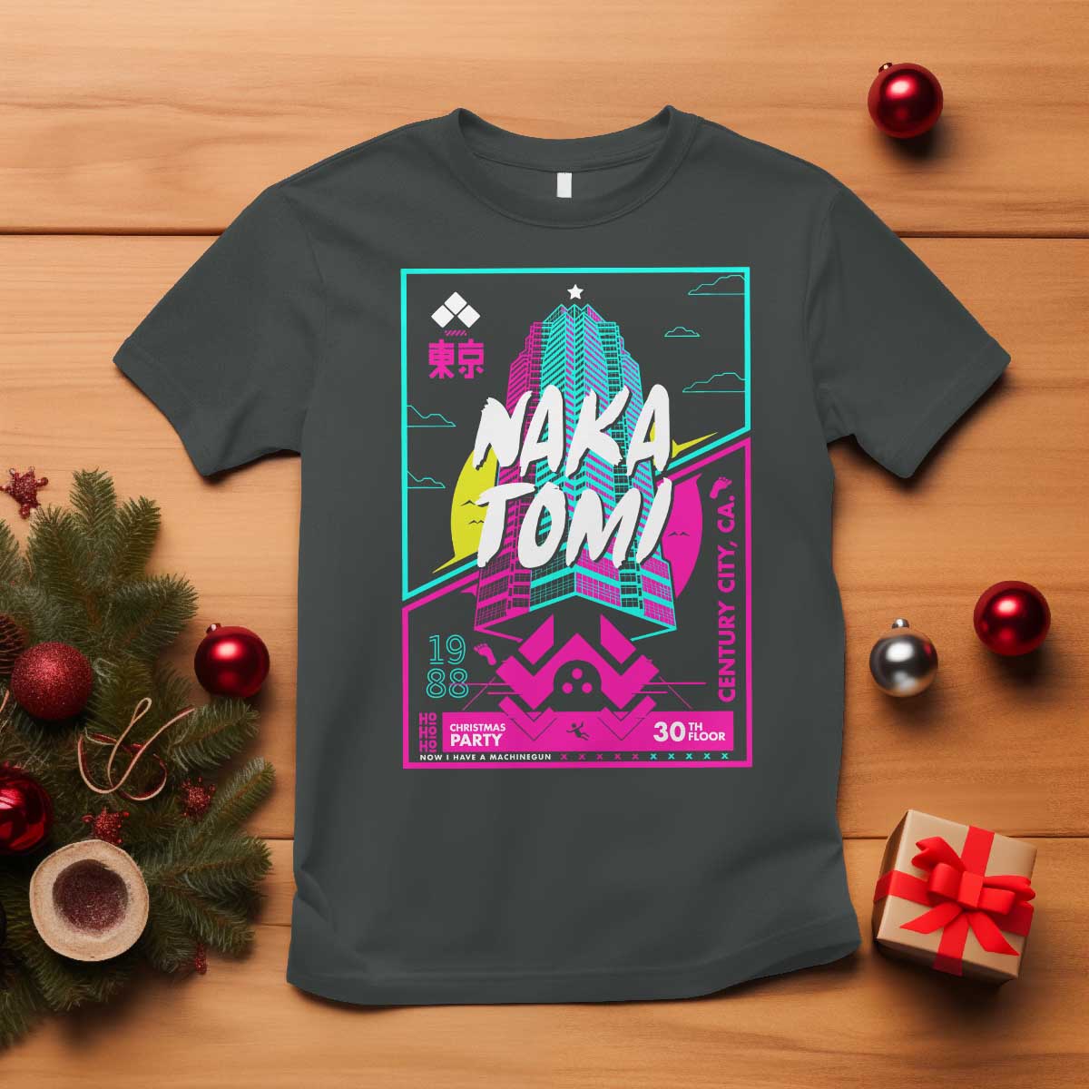 Nakatomi Plaza T Shirt Party 1988 Christmas Jumper Xmas Funny 80's Die Movie Bruce - Wonder Print Shop
