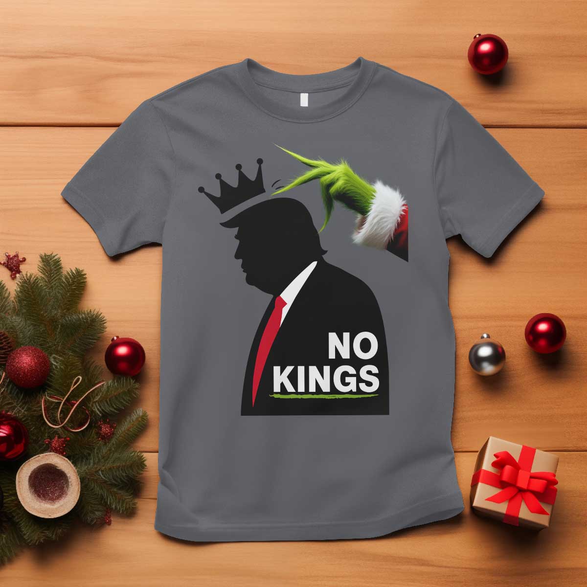Funny Christmas No Kings in America T Shirt - Wonder Print Shop