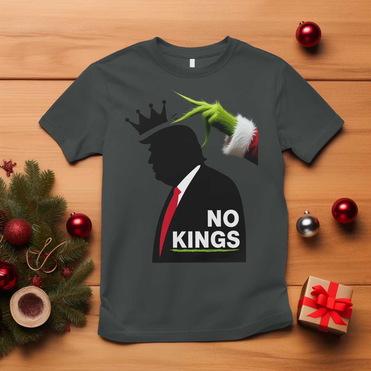 Funny Christmas No Kings in America T Shirt - Wonder Print Shop