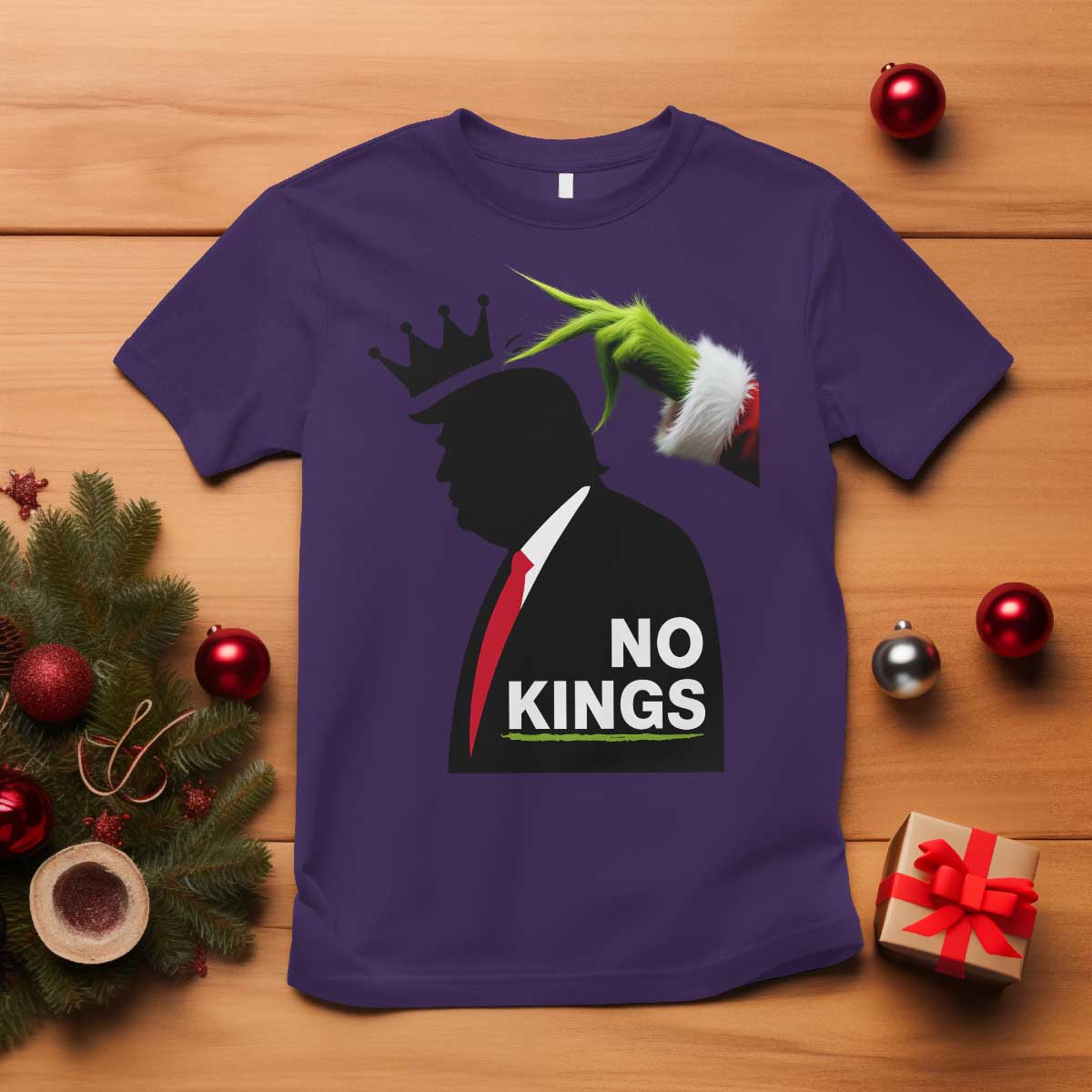 Funny Christmas No Kings in America T Shirt - Wonder Print Shop
