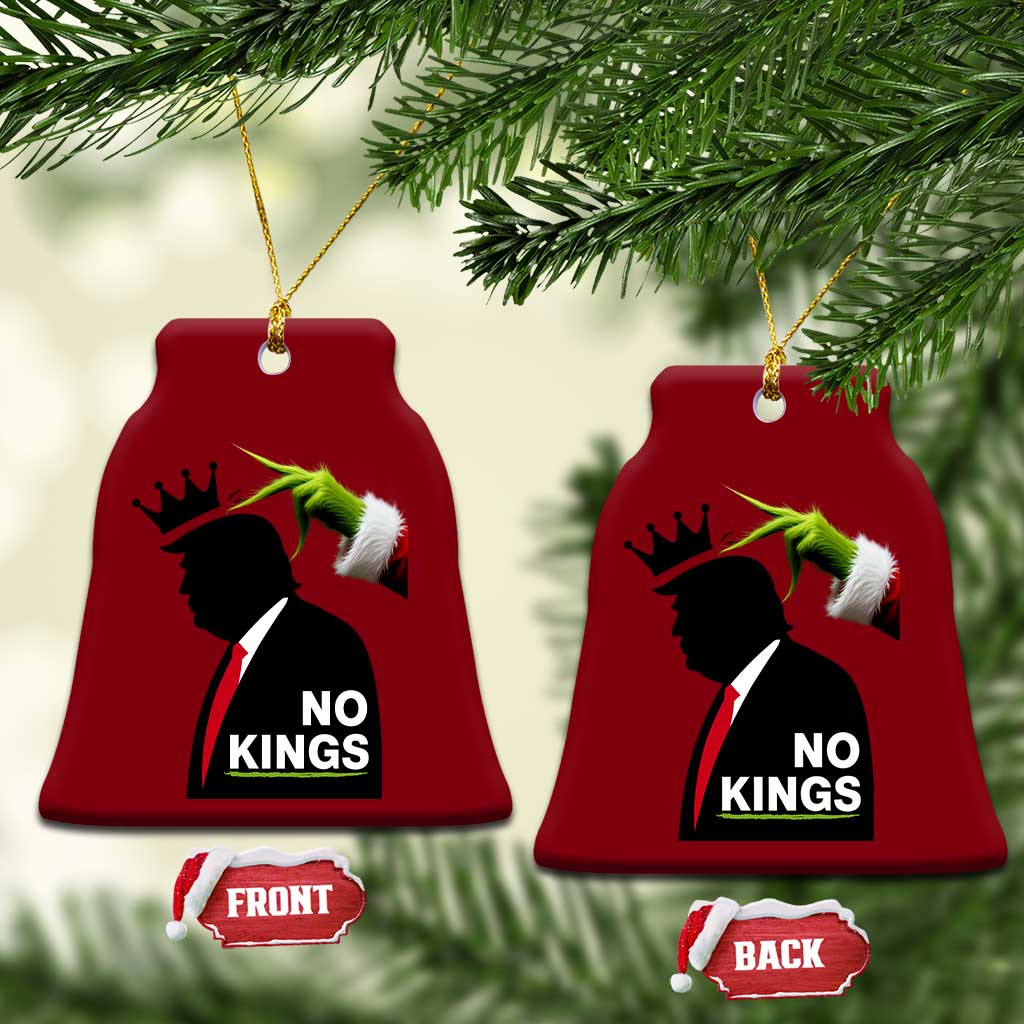 Funny Christmas No Kings in America Ceramic Ornament - Wonder Print Shop