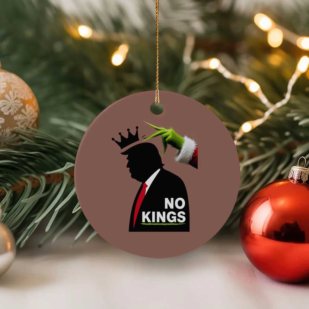 Funny Christmas No Kings in America Ceramic Ornament - Wonder Print Shop