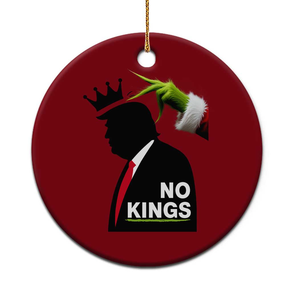 Funny Christmas No Kings in America Ceramic Ornament - Wonder Print Shop