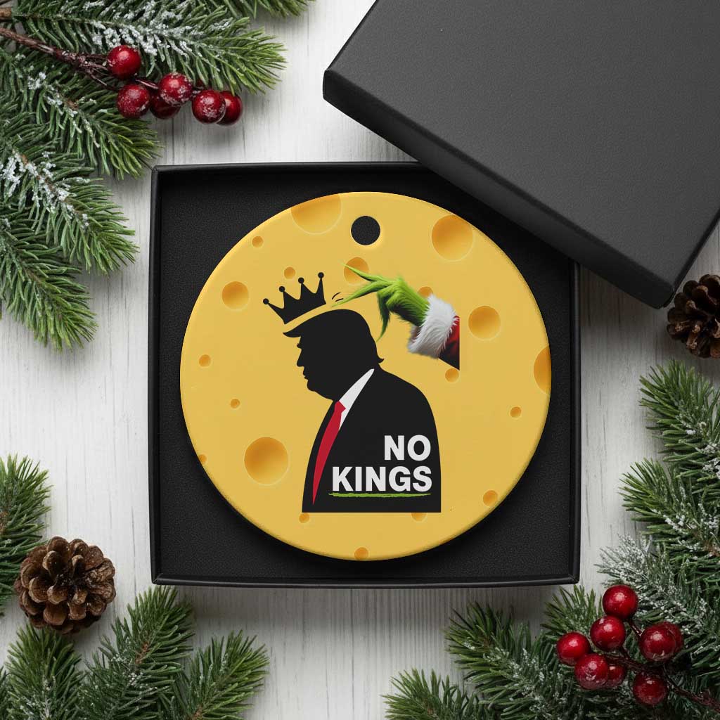 Funny Christmas No Kings in America Ceramic Ornament - Wonder Print Shop