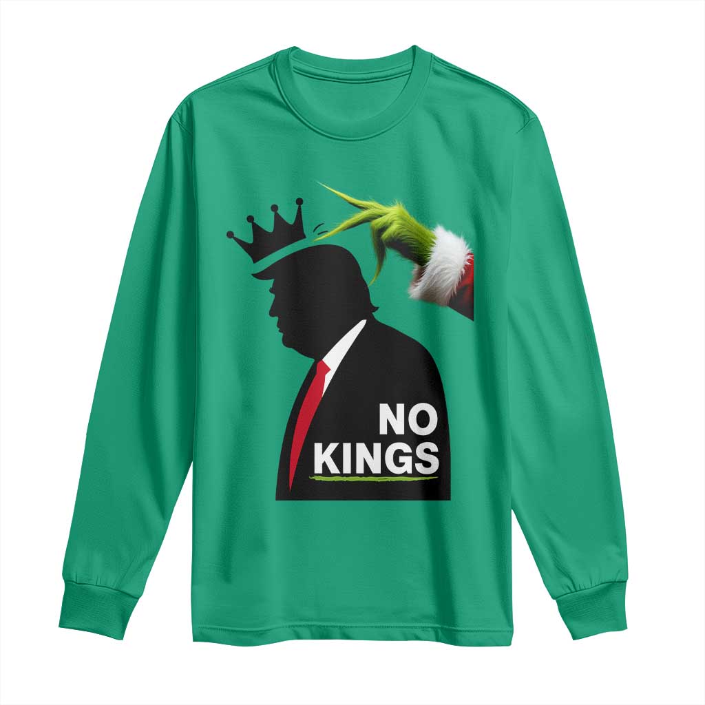 Funny Christmas No Kings in America Long Sleeve Shirt - Wonder Print Shop