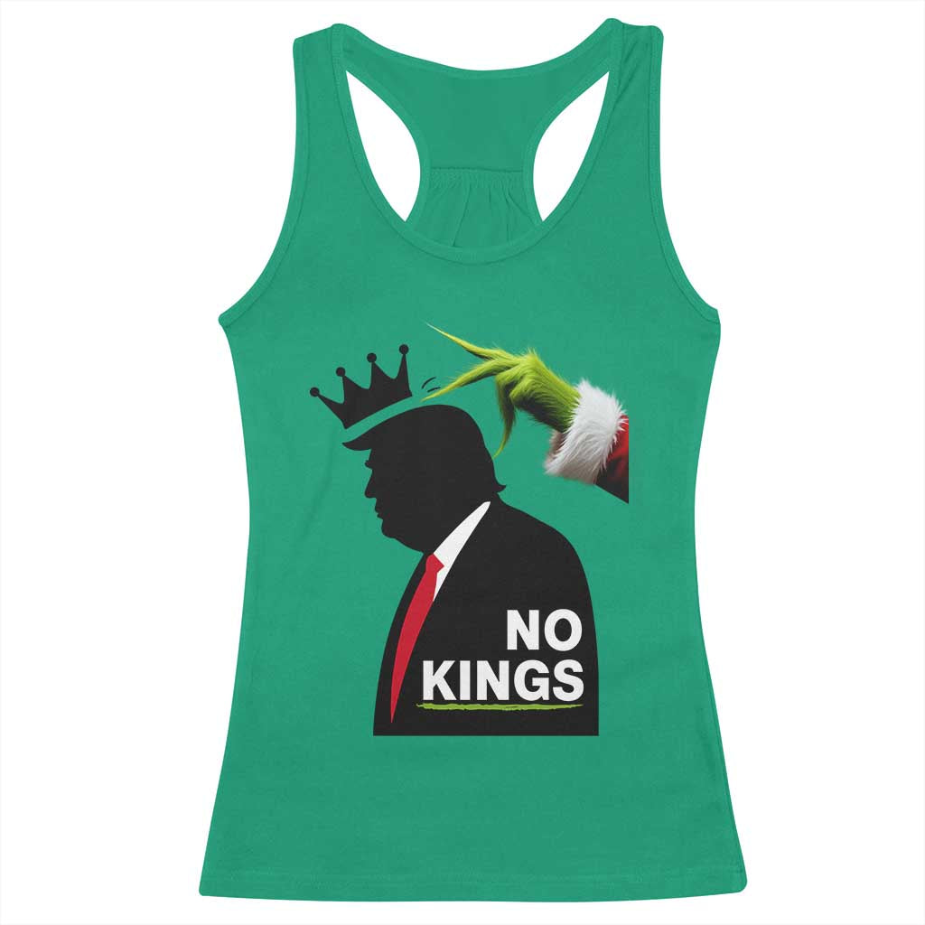 Funny Christmas No Kings in America Racerback Tank Top - Wonder Print Shop