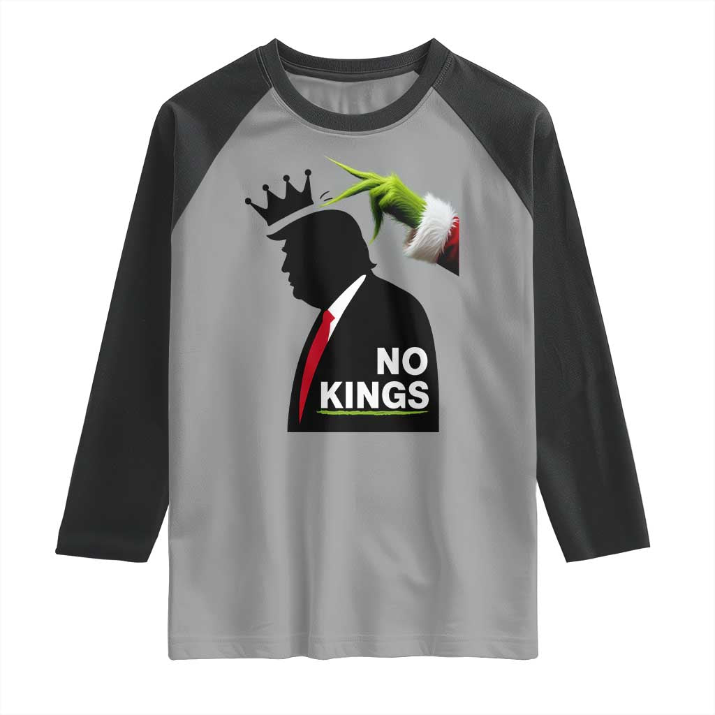 Funny Christmas No Kings in America Raglan Shirt - Wonder Print Shop