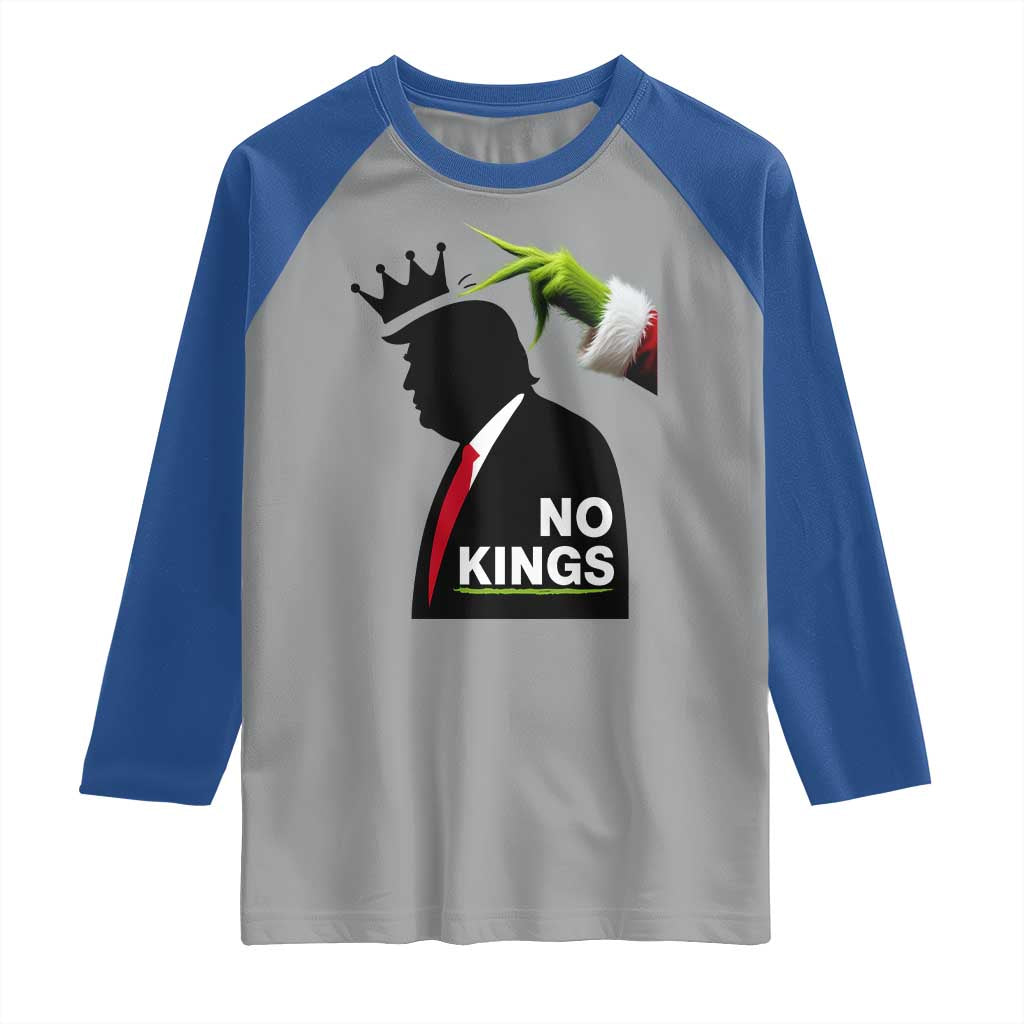 Funny Christmas No Kings in America Raglan Shirt - Wonder Print Shop