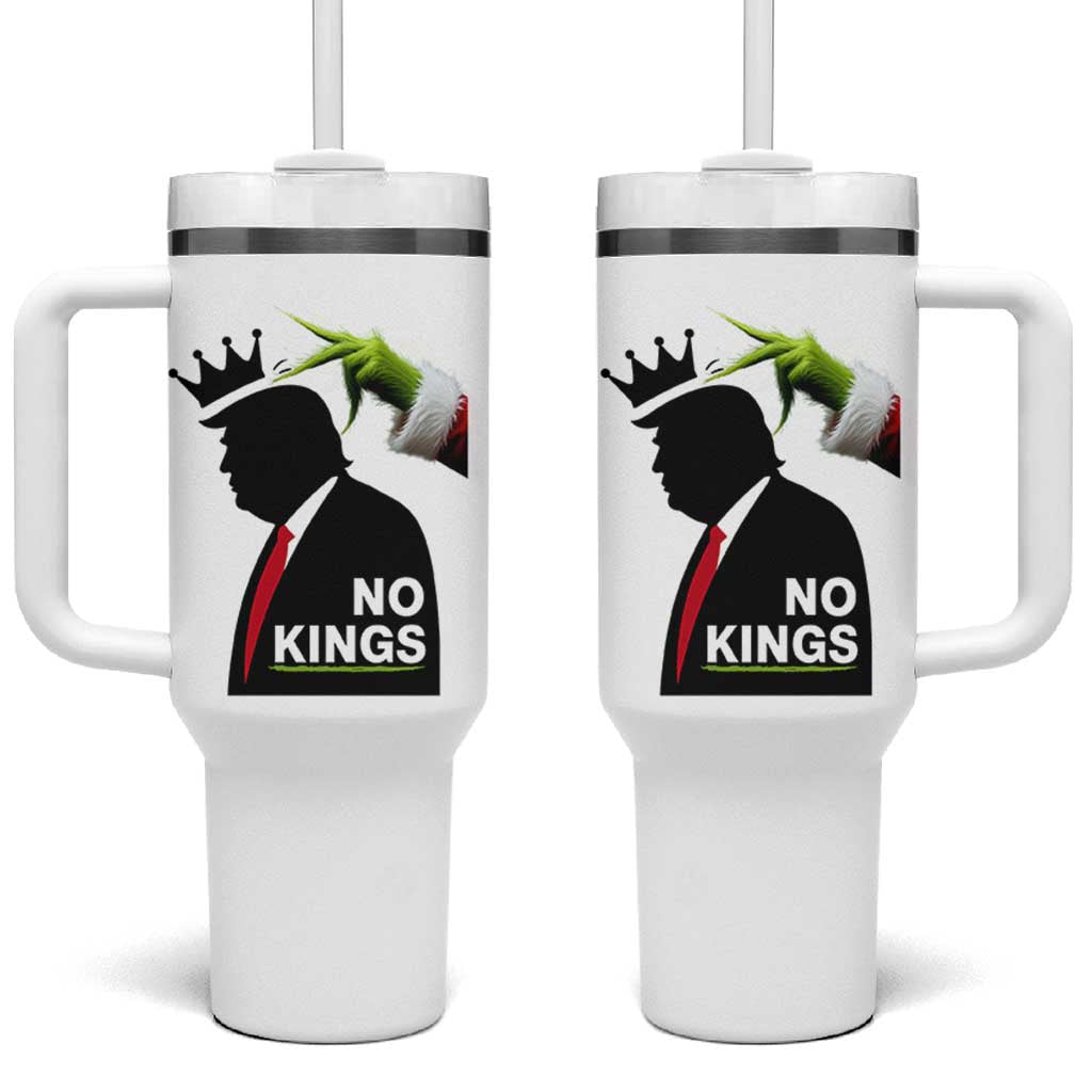 Funny Christmas No Kings in America Tumbler With Handle - Wonder Print Shop