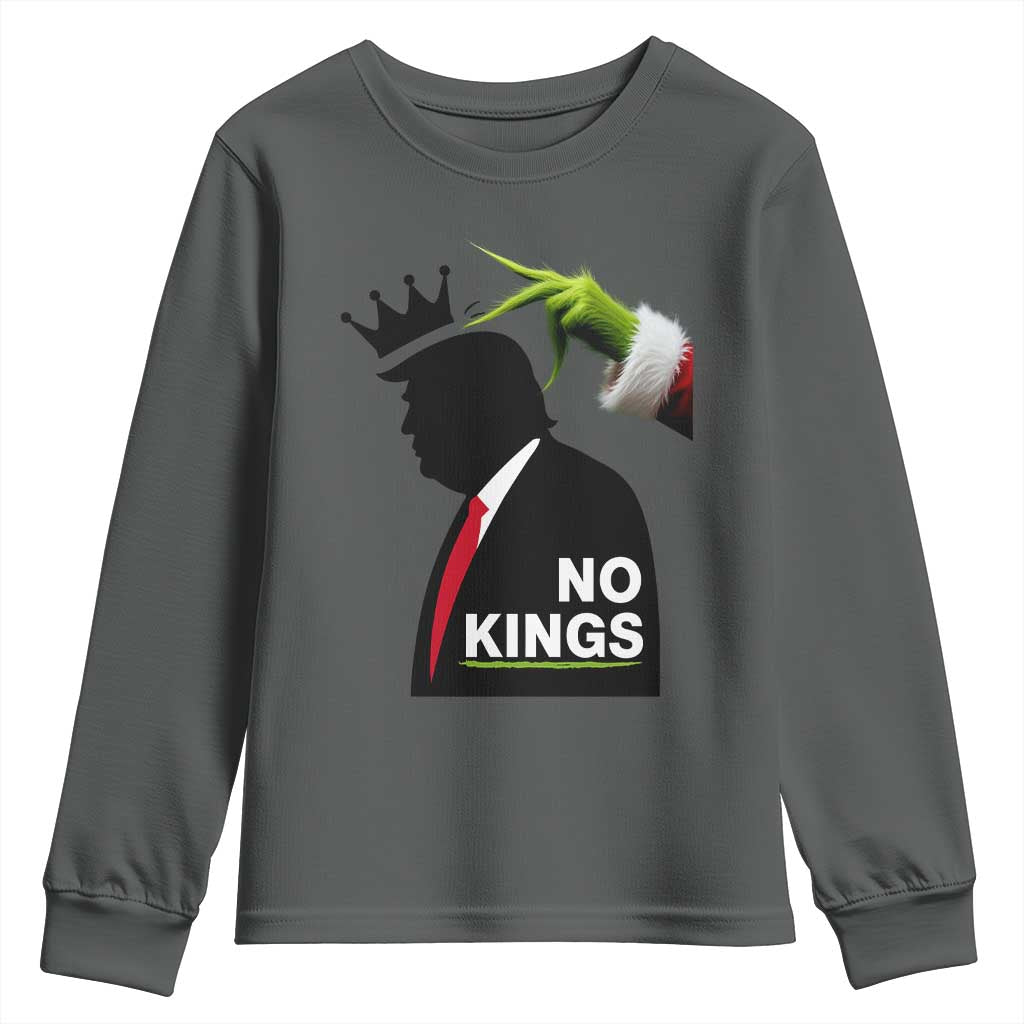 Funny Christmas No Kings in America Youth Sweatshirt - Wonder Print Shop